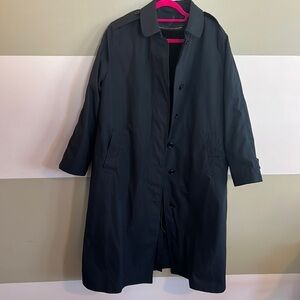 DSCP QuarterDeck Collection 16 R Black All Weather Trench Army Coat Quilt Lined